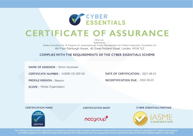 cyber essentials certificate